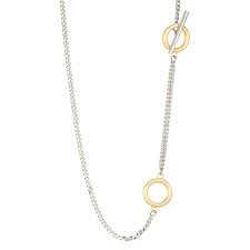 Dansk Tula Silver Plated Bi Tone Necklace (Can Be Worn Two Ways)